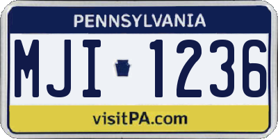 PA license plate MJI1236