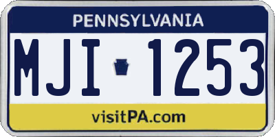 PA license plate MJI1253