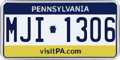 PA license plate MJI1306