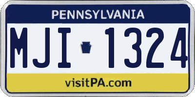 PA license plate MJI1324
