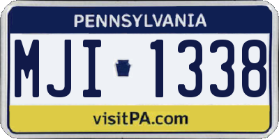 PA license plate MJI1338