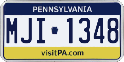 PA license plate MJI1348