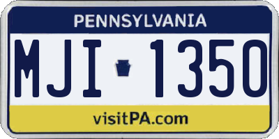 PA license plate MJI1350