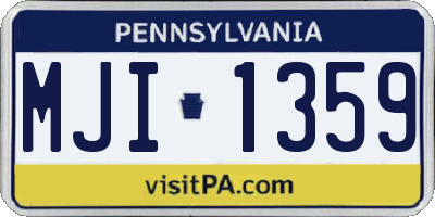 PA license plate MJI1359
