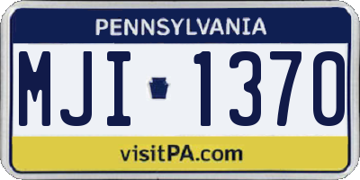 PA license plate MJI1370