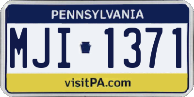 PA license plate MJI1371