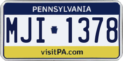 PA license plate MJI1378