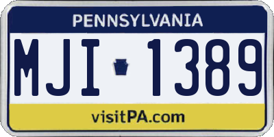 PA license plate MJI1389