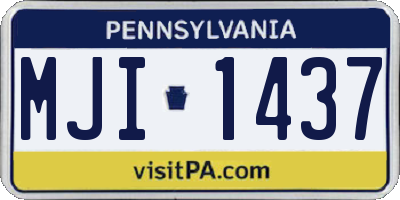 PA license plate MJI1437