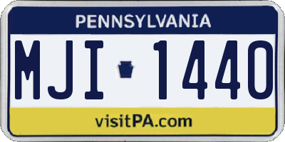 PA license plate MJI1440