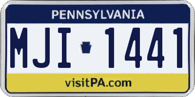 PA license plate MJI1441
