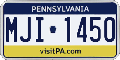PA license plate MJI1450