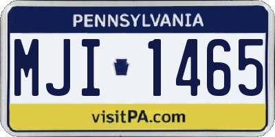 PA license plate MJI1465