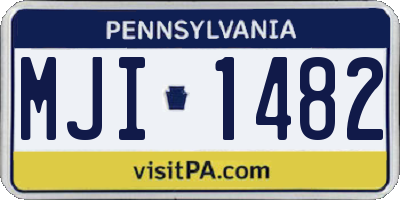 PA license plate MJI1482