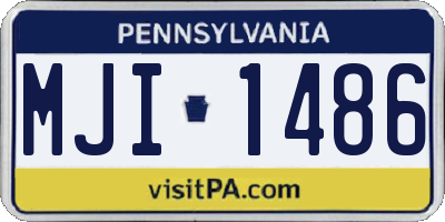 PA license plate MJI1486