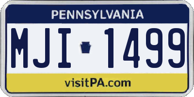 PA license plate MJI1499