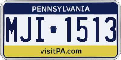 PA license plate MJI1513