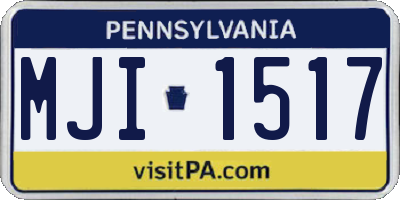 PA license plate MJI1517