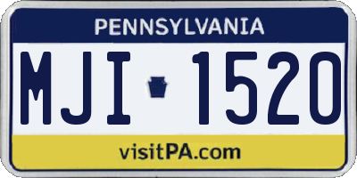PA license plate MJI1520