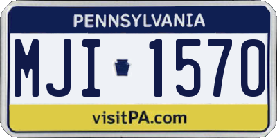 PA license plate MJI1570