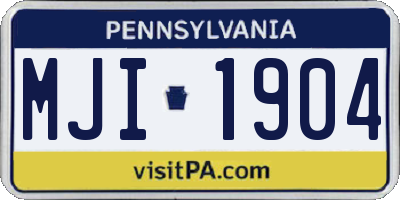 PA license plate MJI1904