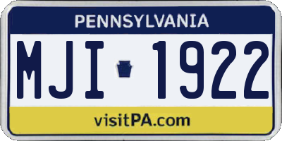 PA license plate MJI1922