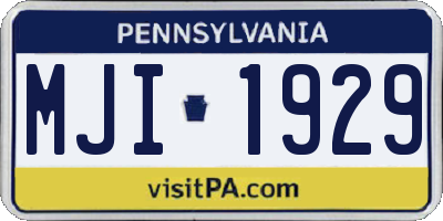 PA license plate MJI1929