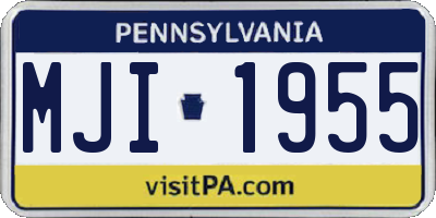 PA license plate MJI1955
