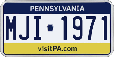 PA license plate MJI1971