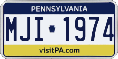 PA license plate MJI1974