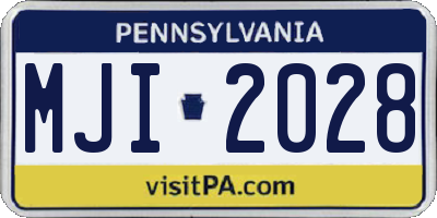 PA license plate MJI2028