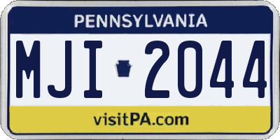PA license plate MJI2044