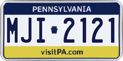 PA license plate MJI2121