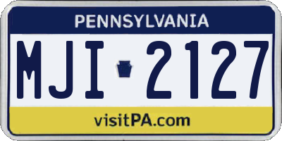 PA license plate MJI2127