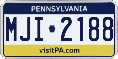 PA license plate MJI2188