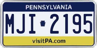 PA license plate MJI2195