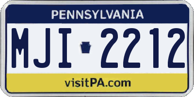 PA license plate MJI2212