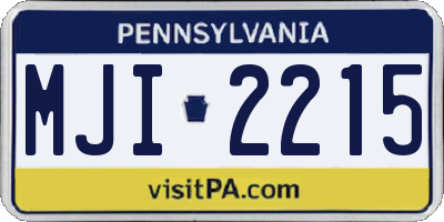 PA license plate MJI2215