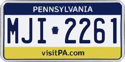 PA license plate MJI2261