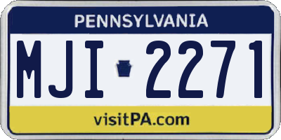 PA license plate MJI2271