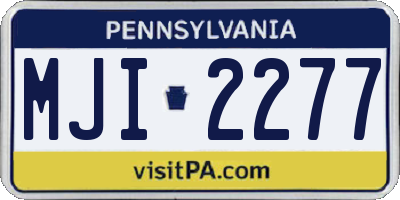 PA license plate MJI2277