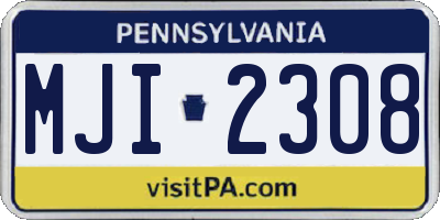 PA license plate MJI2308