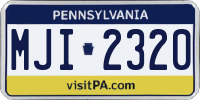 PA license plate MJI2320