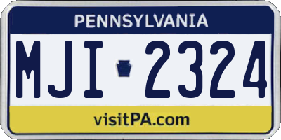 PA license plate MJI2324