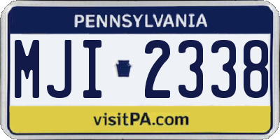 PA license plate MJI2338