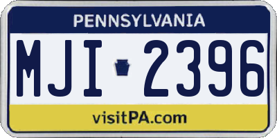 PA license plate MJI2396