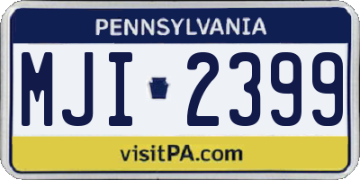 PA license plate MJI2399