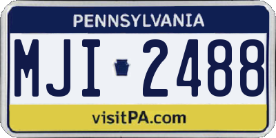PA license plate MJI2488