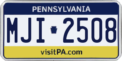 PA license plate MJI2508