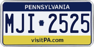 PA license plate MJI2525